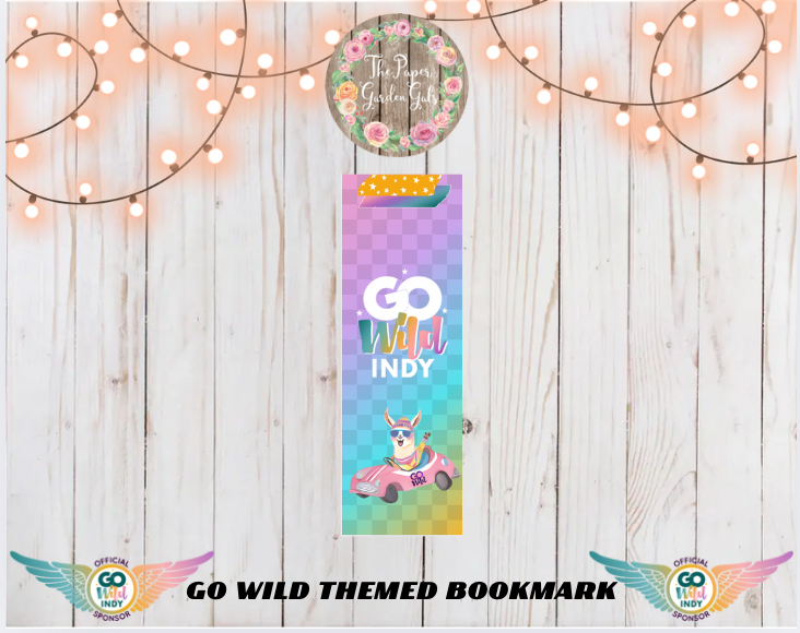 Go Wild 2025 Bookmark - Race Car Llama