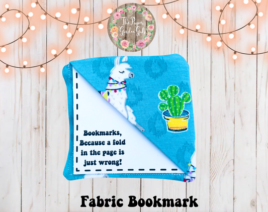 Llama Fabric Bookmark