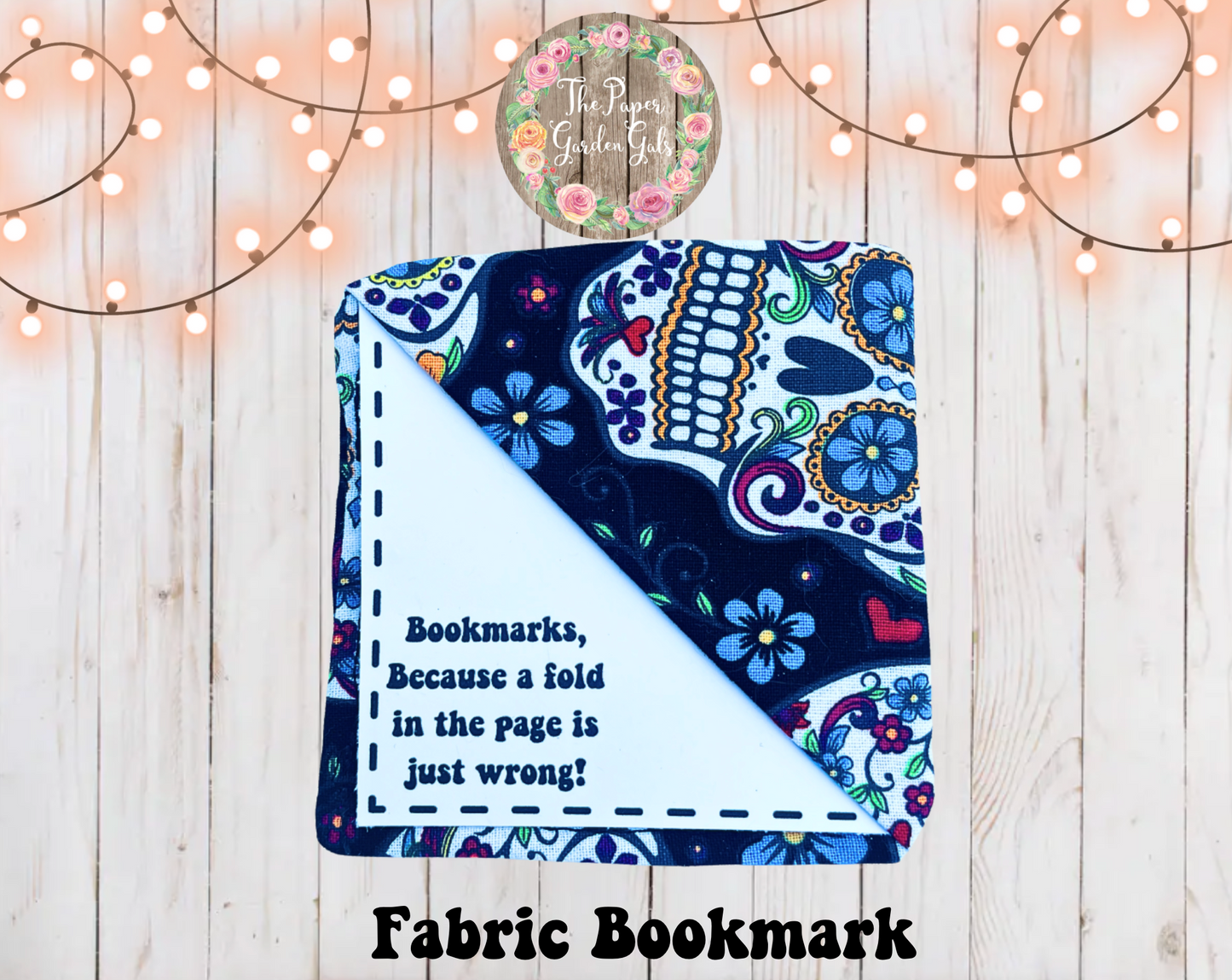 Sugar Skulls Fabric Bookmark