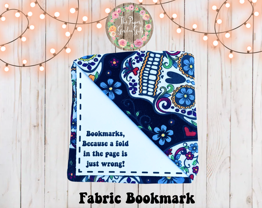 Sugar Skulls Fabric Bookmark