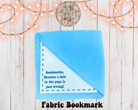Light Blue Fabric Bookmark