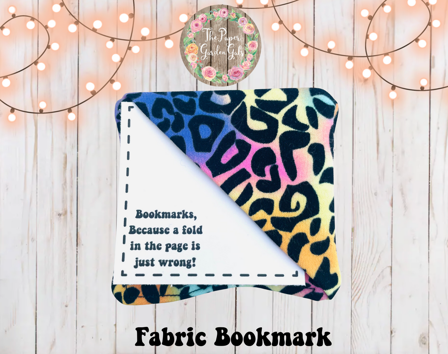Rainbow Cheetah Fabric Bookmark