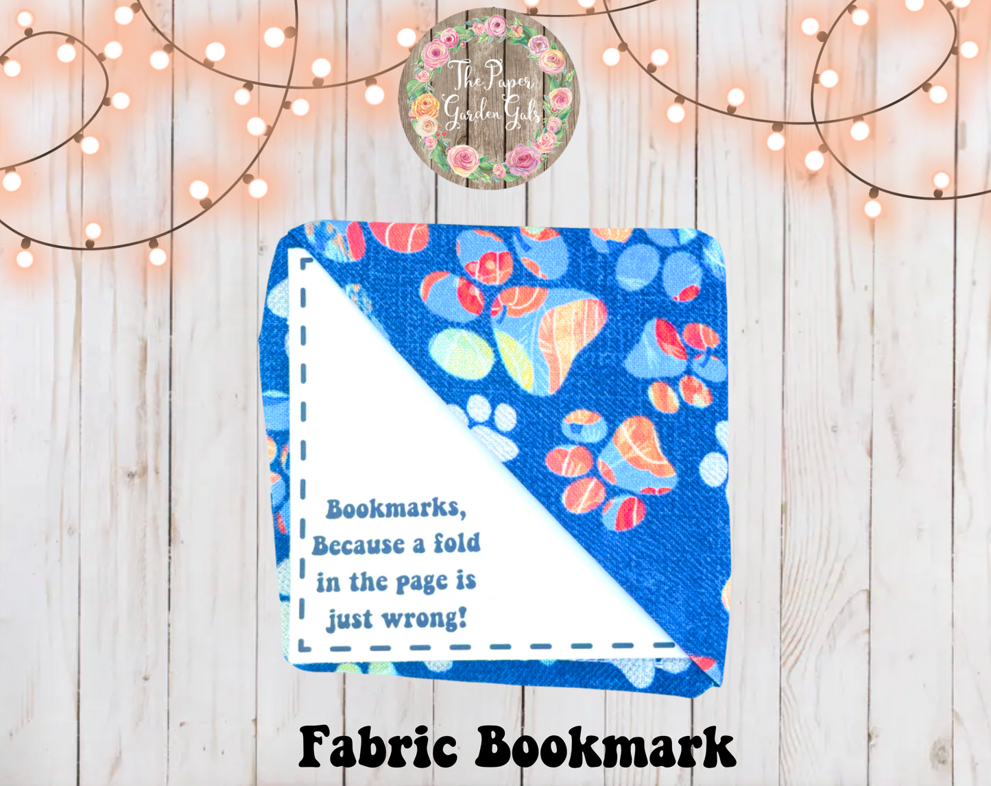 Paw Prints Fabric Bookmark