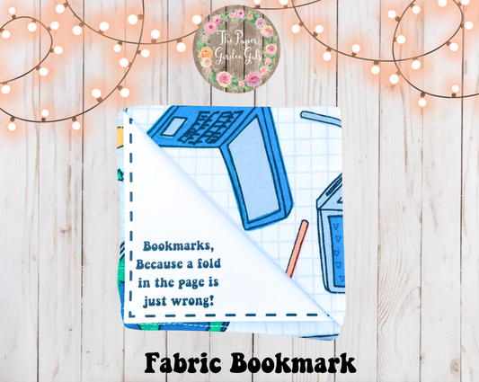 School Themed Fabric Bookmark