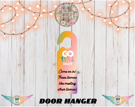 Llama Door Hanger - Come on in! These llamas like meeting other llamas!