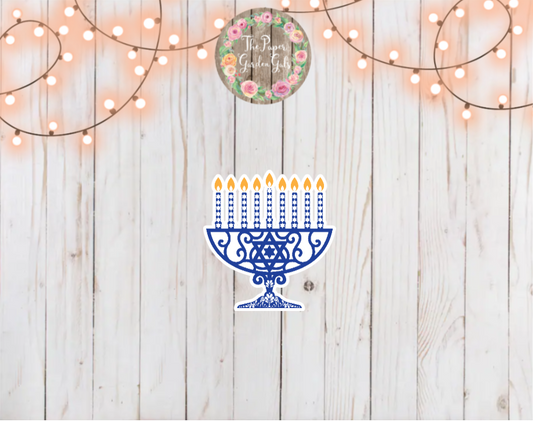 Menorah Holographic Vinyl Sticker