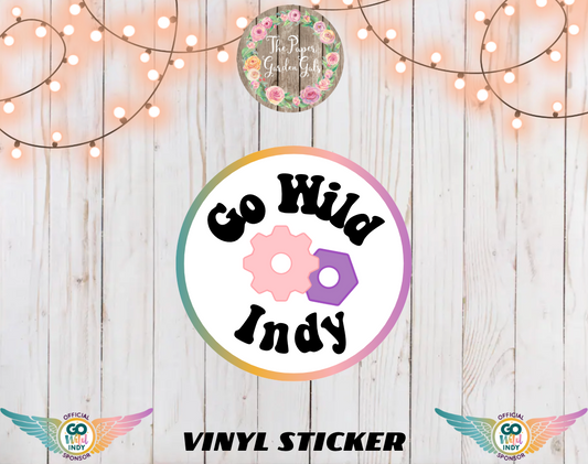 Go Wild Indy Gears Vinyl Holographic Sticker