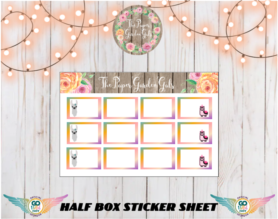 Go Wild 2025 Half Box Sticker Sheet with Llamas