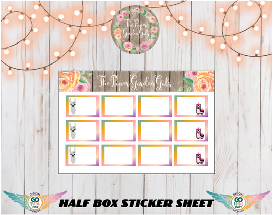 Go Wild 2025 Half Box Sticker Sheet with Llamas