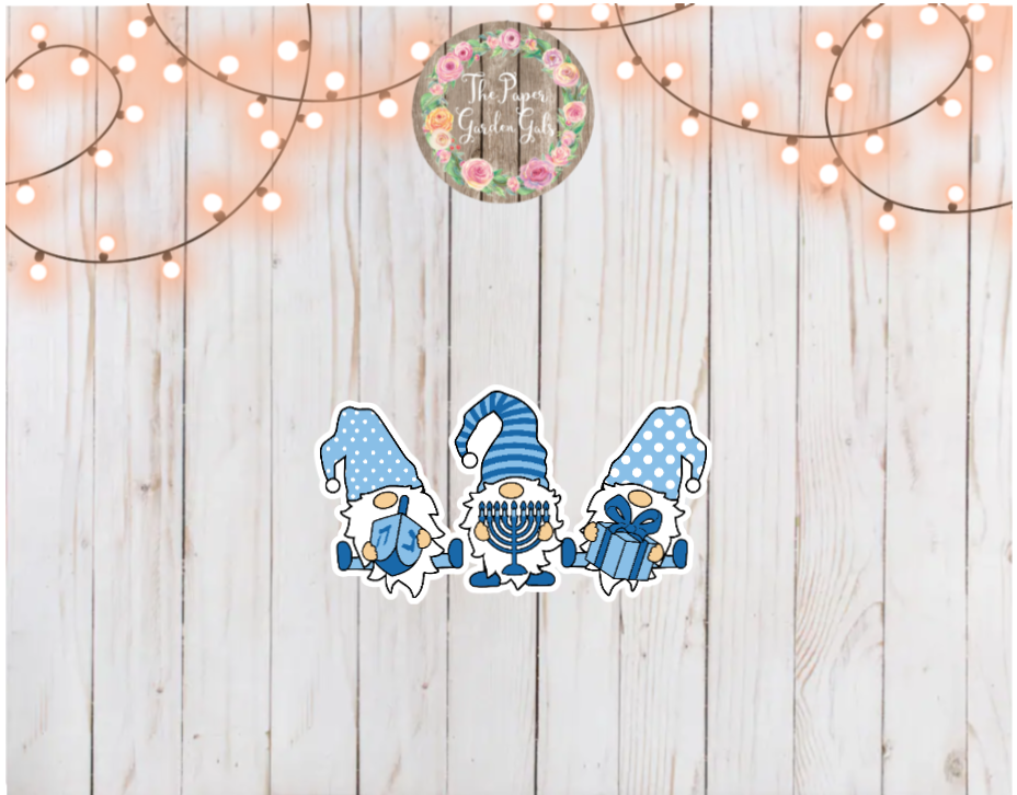 Hanukkah Gnomes Holographic Vinyl Sticker