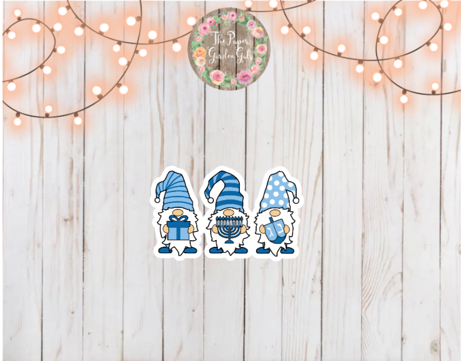 Hanukkah Gnomes Holographic Vinyl Sticker