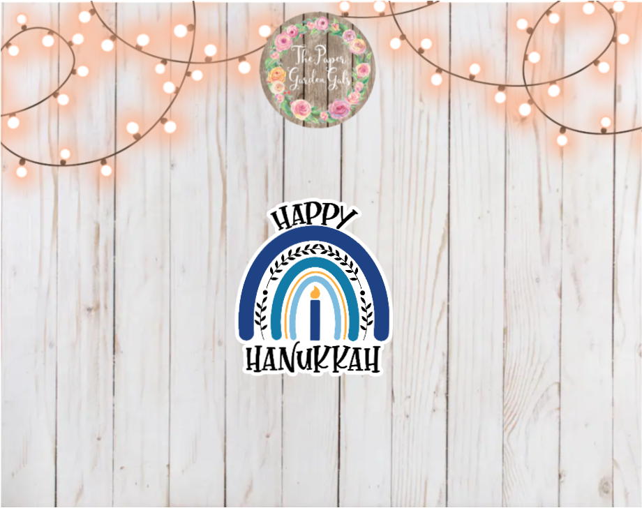 Hanukkah Rainbow Holographic Vinyl Sticker