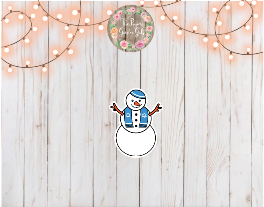 Hanukkah Snowman Holographic Vinyl Sticker