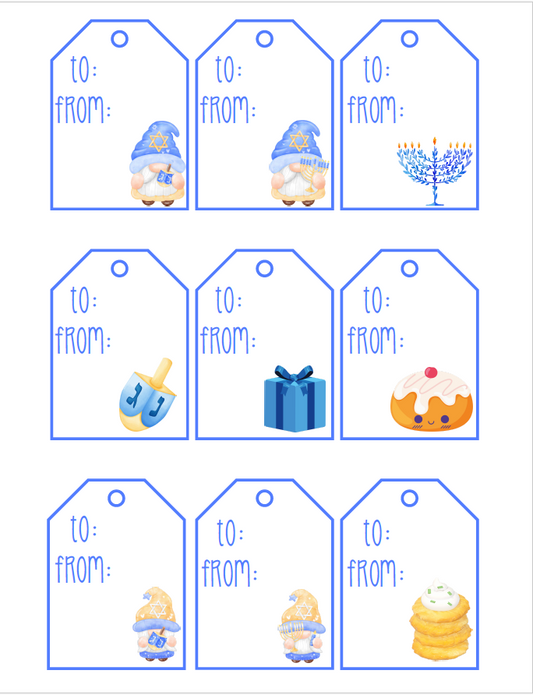 Hanukkah Printable Gift Tags