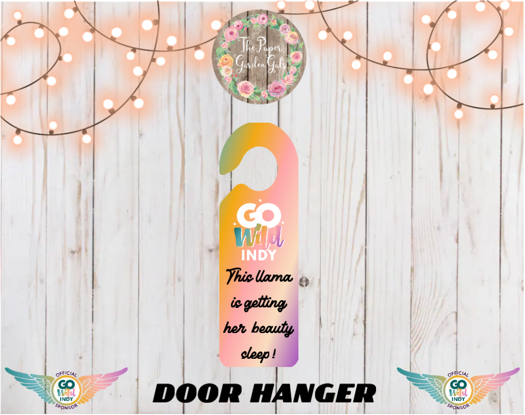 Llama Door Hanger - This llama is getting her beauty sleep!