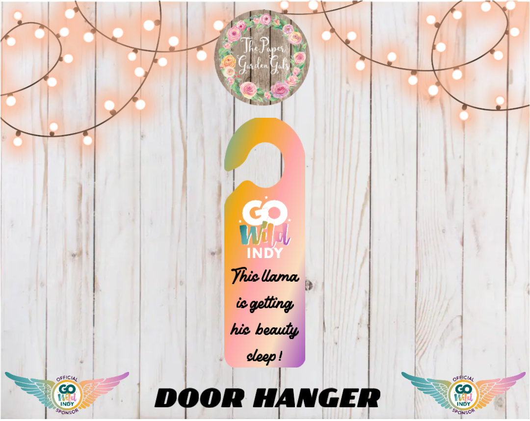 Llama Door Hanger - This llama is getting his beauty sleep!