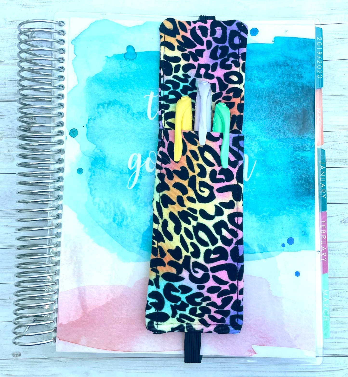 Elastic Fabric Pen Holder - Elephants