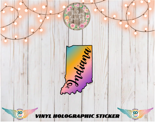 Go Wild Indiana State Vinyl Holographic Sticker