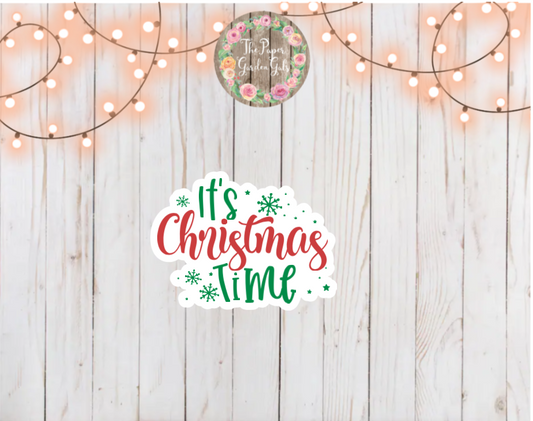 It's Christmas Time Holographic Vinyl Sticker