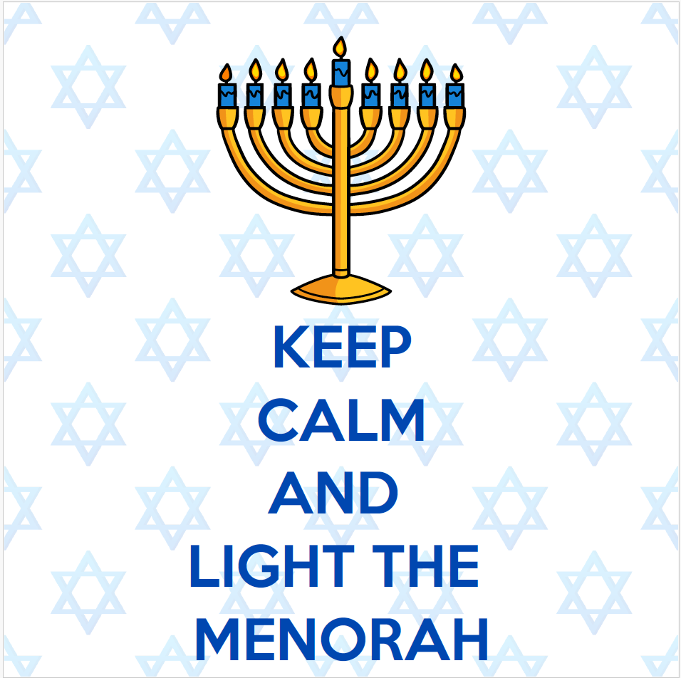 Keep Calm and Light the Menorah Printable Decorative Sign
