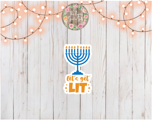 Let's Get Lit Holographic Vinyl Sticker