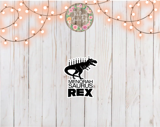 Menorah Saurus Rex Holographic Vinyl Sticker
