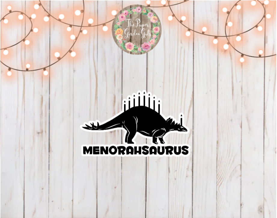 Menorahsaurus Holographic Vinyl Sticker