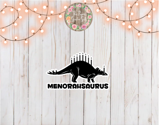 Menorahsaurus Holographic Vinyl Sticker