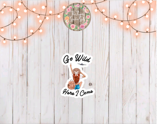 Red Head Go Wild Here I Come Vinyl Holographic Sticker