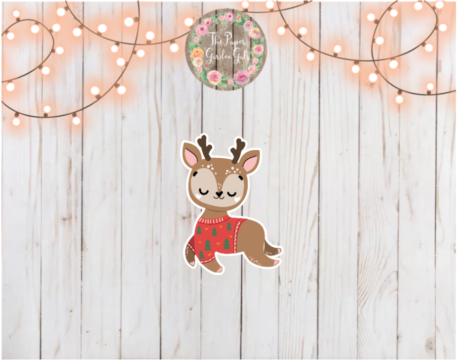 Reindeer Holographic Vinyl Sticker