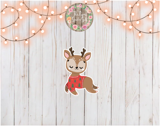Reindeer Holographic Vinyl Sticker