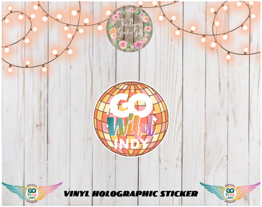 Go Wild Indy Disco Ball Vinyl Holographic Sticker