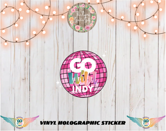 Go Wild Indy Disco Ball Vinyl Holographic Sticker