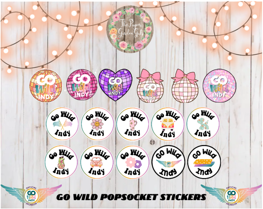 Go Wild Indy Pop Socket Vinyl Holographic Stickers
