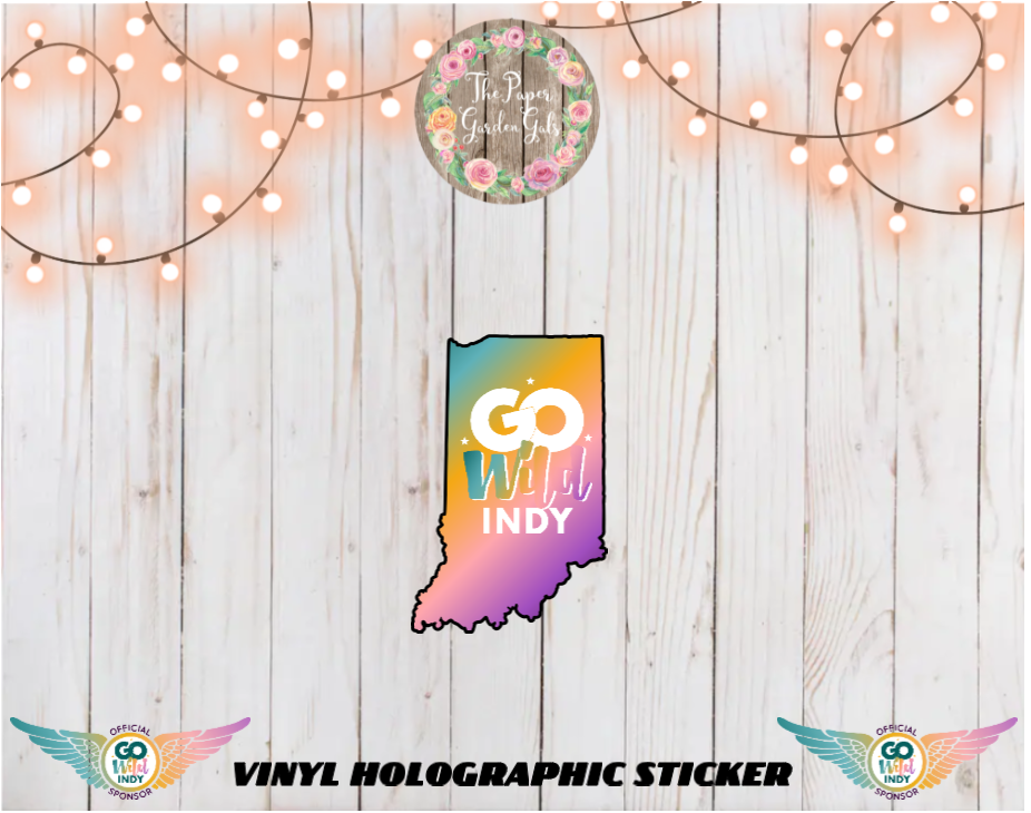 Go Wild Indy State Vinyl Holographic Sticker