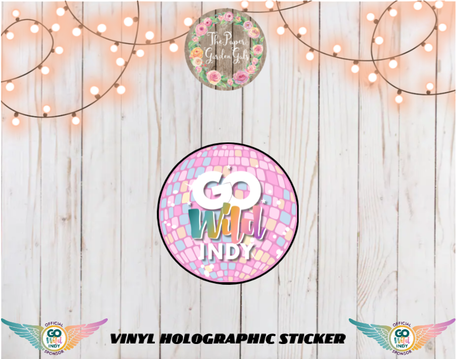 Go Wild Indy Disco Ball Vinyl Holographic Sticker