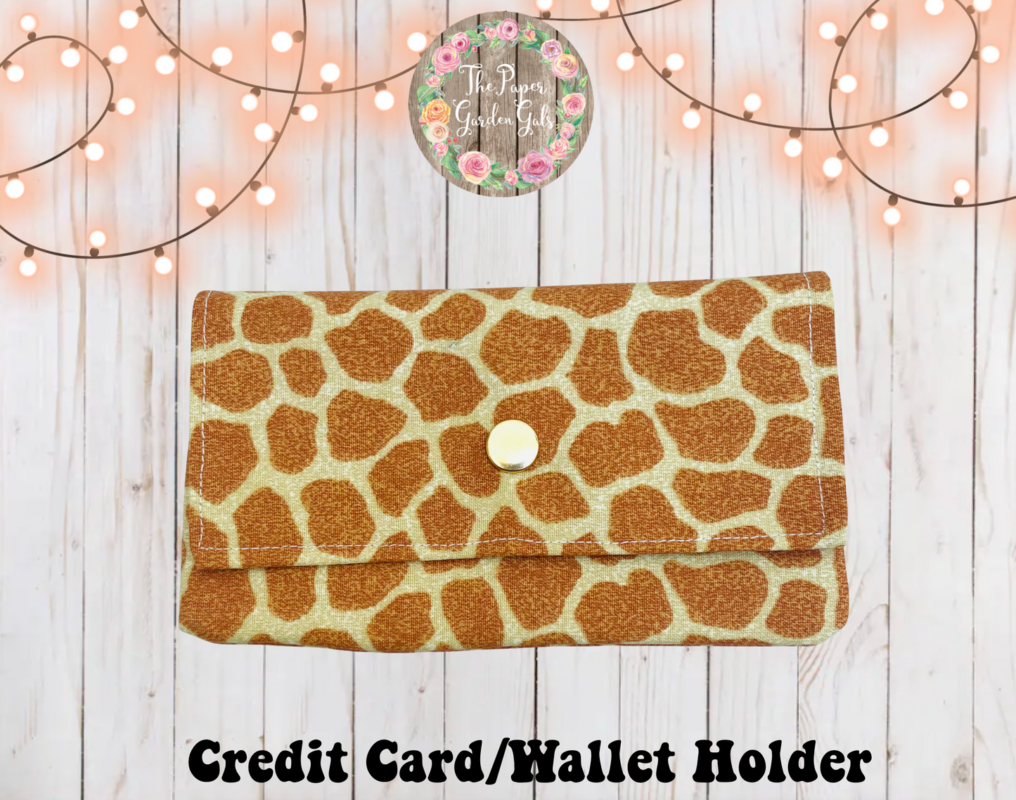 Giraffe Snap Closure Fabric Credit Card/Wallet Holder