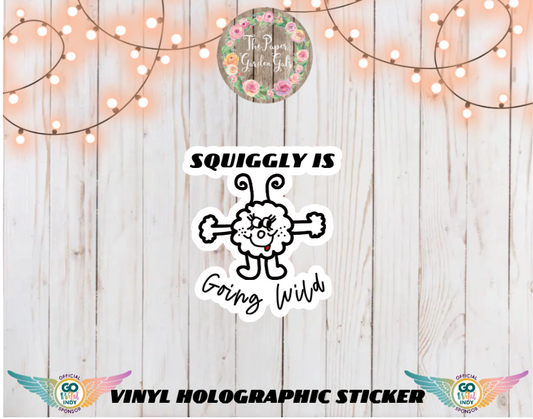 Squiggly is Going Wild Vinyl Holographic Sticker