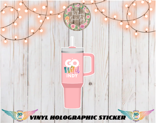 Stanley with Go Wild Logo Vinyl Holographic Sticker