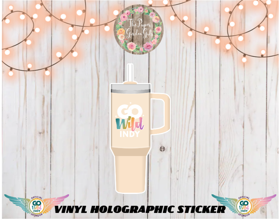 Stanley with Go Wild Logo Vinyl Holographic Sticker