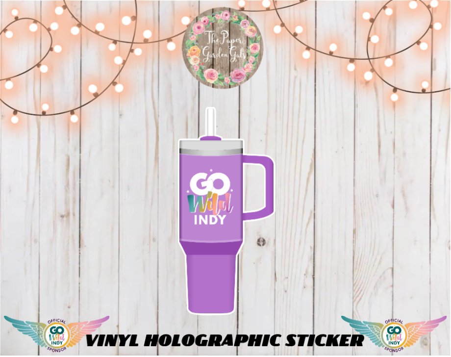 Stanley with Go Wild Logo Vinyl Holographic Sticker