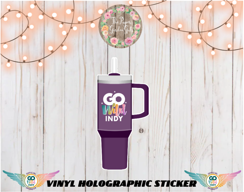 Stanley with Go Wild Logo Vinyl Holographic Sticker