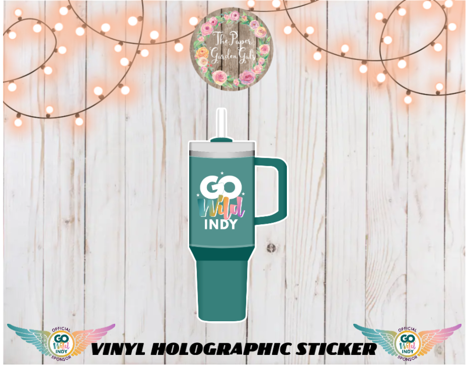 Stanley with Go Wild Logo Vinyl Holographic Sticker