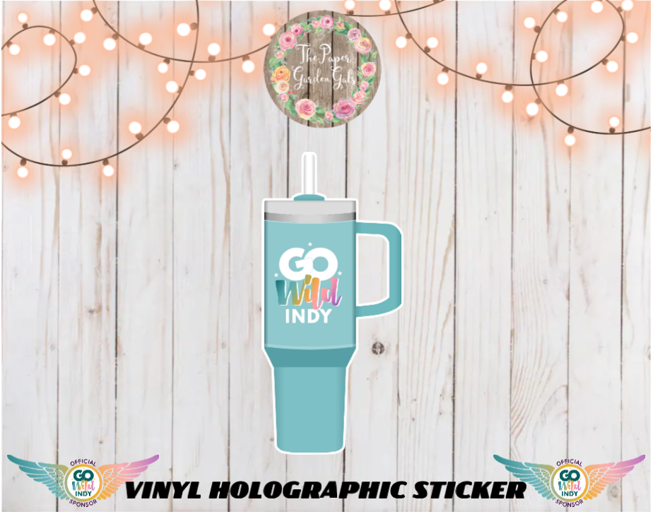 Stanley with Go Wild Logo Vinyl Holographic Sticker