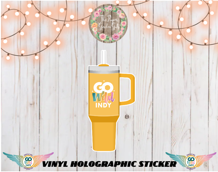 Stanley with Go Wild Logo Vinyl Holographic Sticker