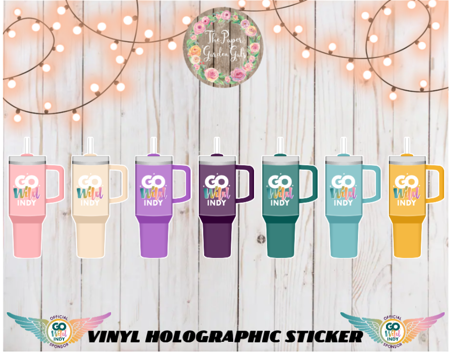 Stanley with Go Wild Logo Vinyl Holographic Sticker