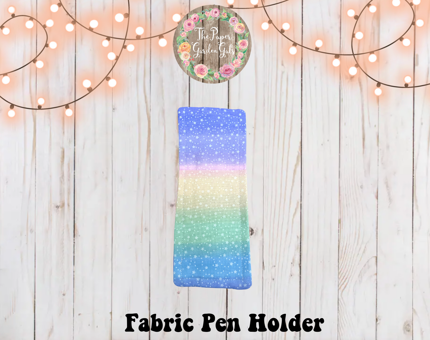Elastic Fabric Pen Holder - Stars