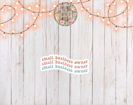 Swirly Small Business Owner Vinyl Holographic Sticker