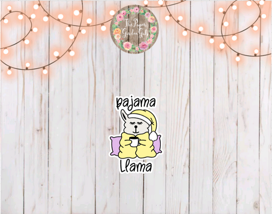Yellow Pajama Llama Vinyl Holographic Sticker