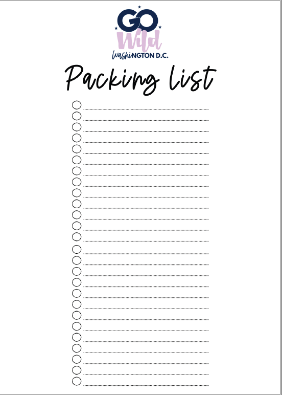 Go Wild B6 Printable Calendar, Notes, Packing List & To Do List (Digital Download)